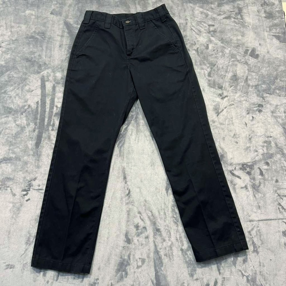 Carhartt Mens Black Faded Work Pants 28x30 Chino Flat Front Cotton Twill